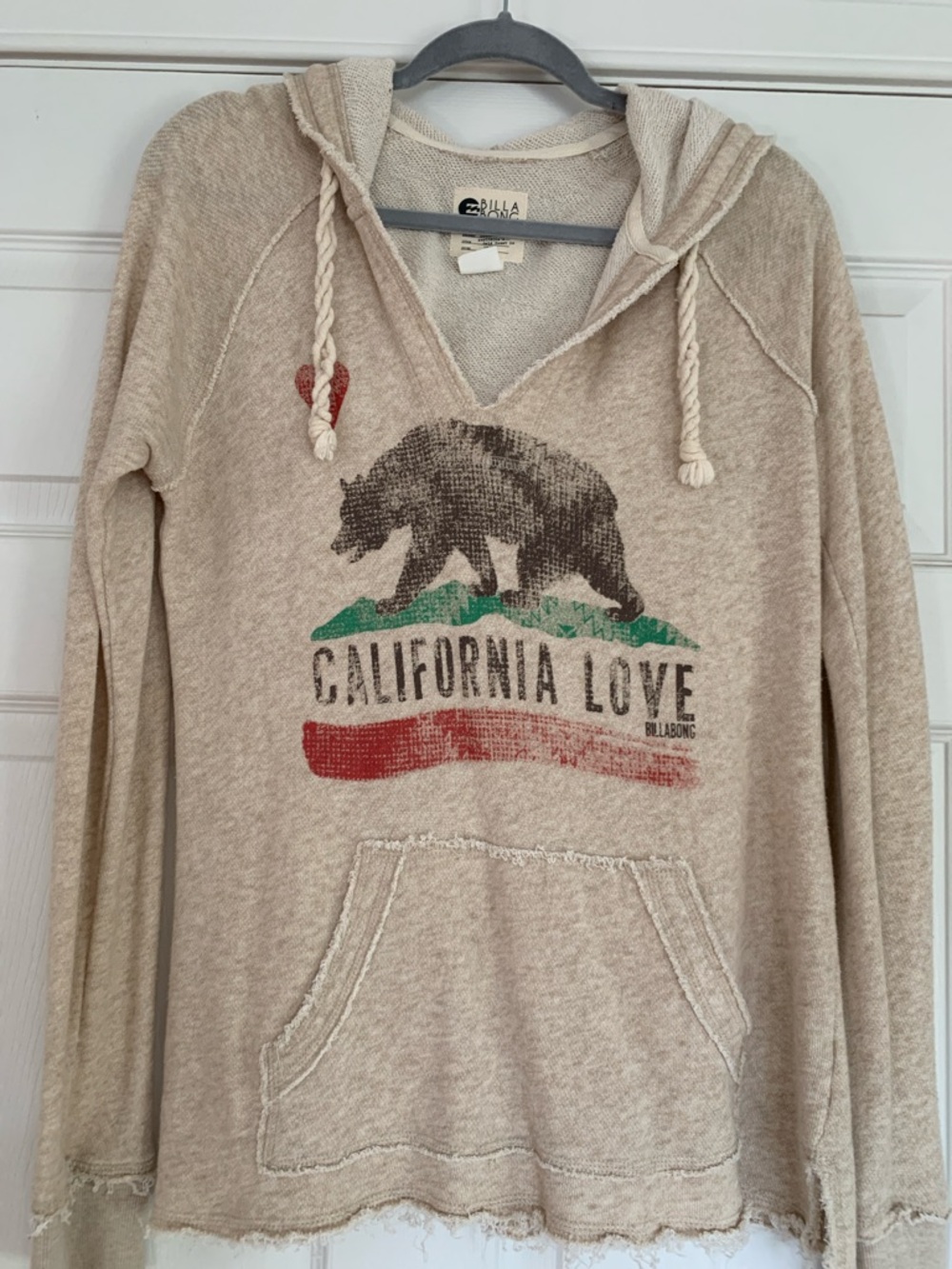 Billabong Beige 'California Love' Graphic Bear Hoodie